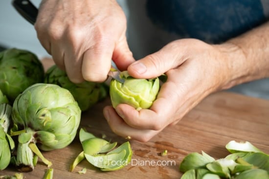 cutting artichoke