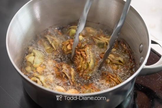 frying artichokes