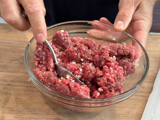 mixing meat
