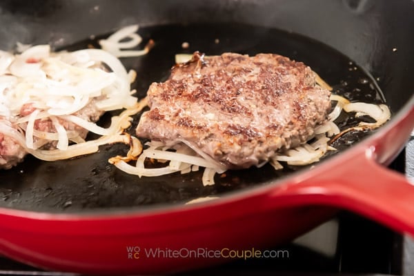 flipped burger patty