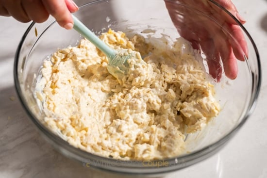 mixing cream cheese mix