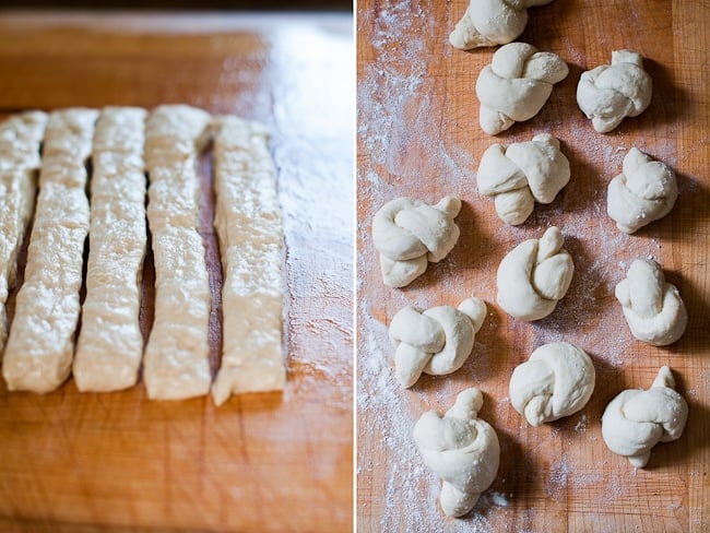 making garlic dough 