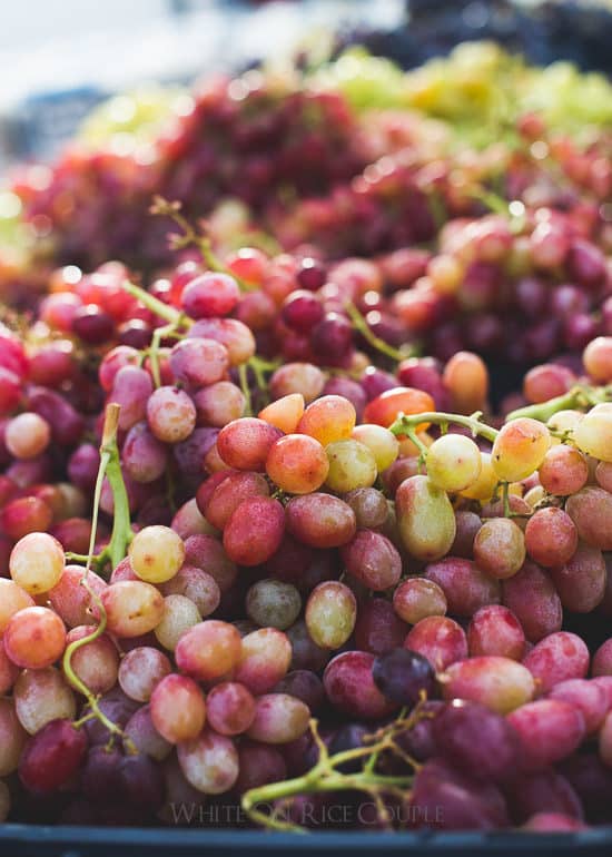 Fresh grapes at the market on @whiteonrice