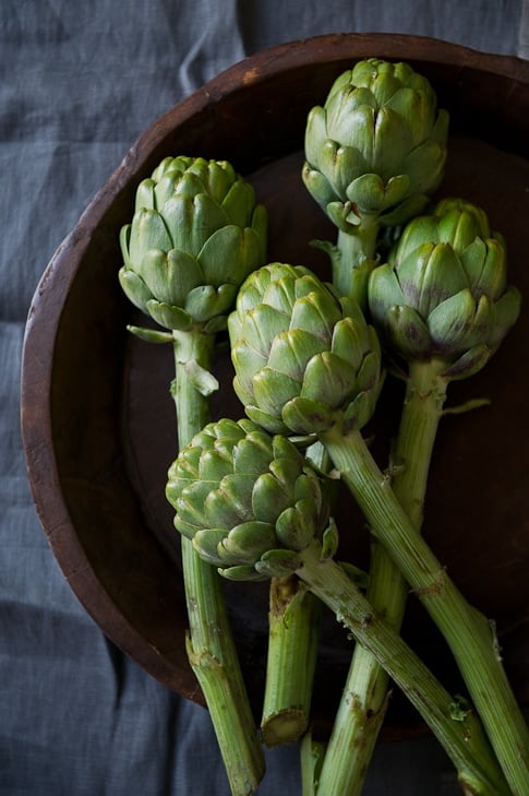 Grilled Artichokes & Stems with Tarragon Garlic Butter, a ...