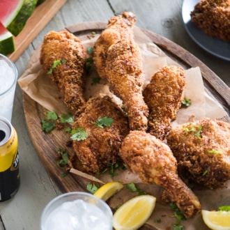 mikes hard lemonade-battered fried chicken is juicy and crunchy amazing | @whiteonrice