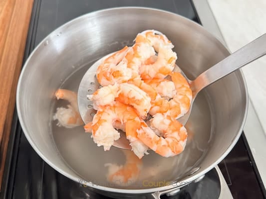 poaching shrimp for salad