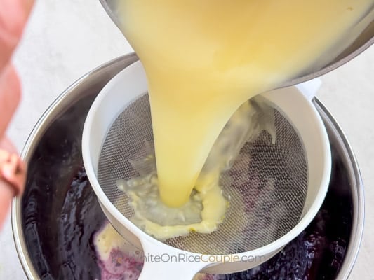 straining curd