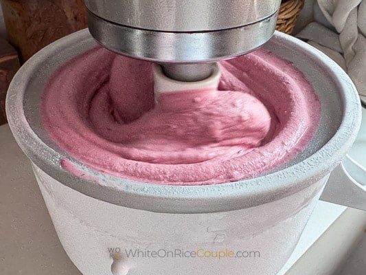 churning the ice cream