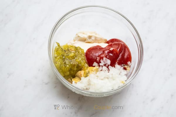 ingredients for burger sauce in bowl