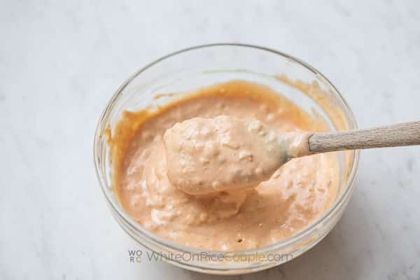 spoonful of burger sauce