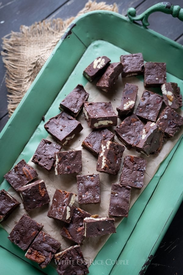 Best Fudge Recipe for Christmas and Holidays on a plate