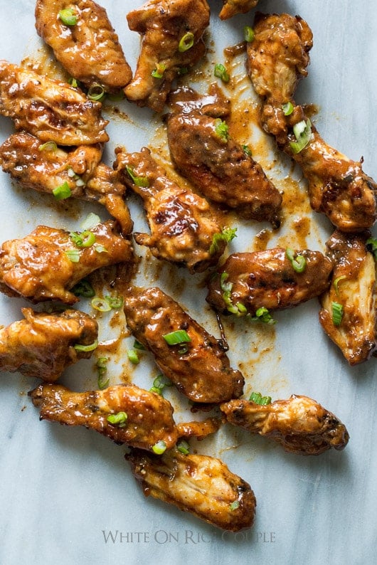 Popular Honey Mustard Chicken Wings on a baking sheet