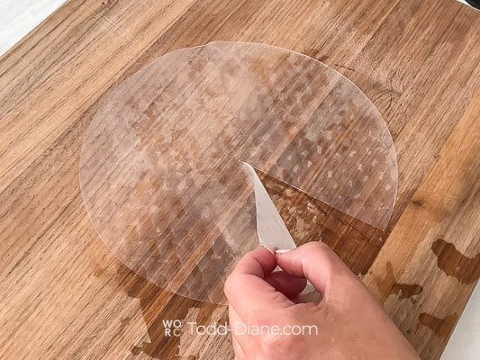 cut through the rice paper