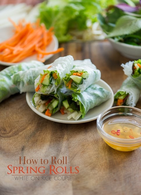 Fresh Spring Rolls Recipe Vietnamese Spring Rolls or Rice Paper Rolls on a plate 