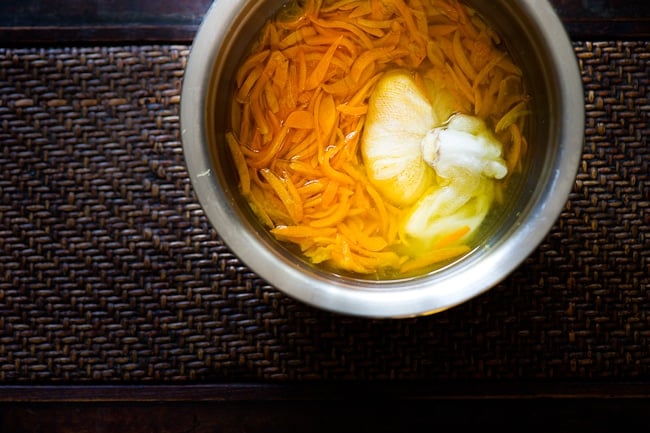 soaking kumquat peels 