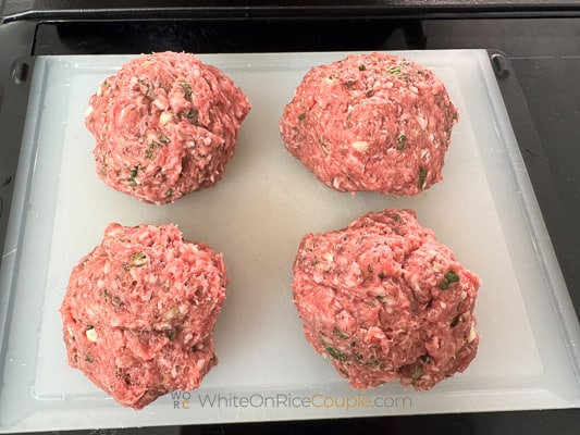 lamb meat balls before smashing
