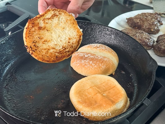 toasting the buns