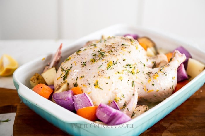 How to cook lemon herb roast chicken recipe | WhiteOnRiceCouple.com