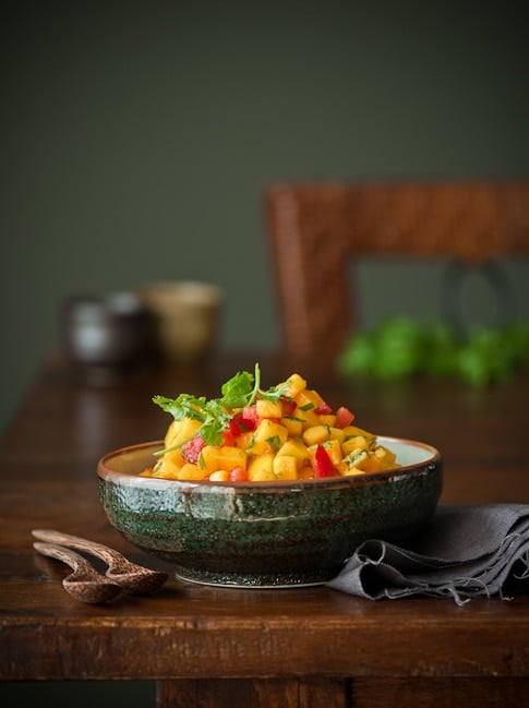 mango salsa in bowl 