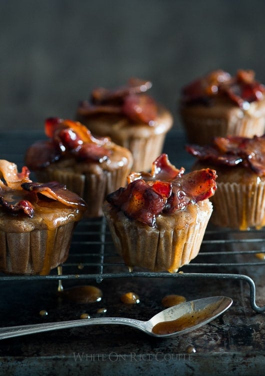 Killer Maple Bacon Apple Muffins on a cooling rack