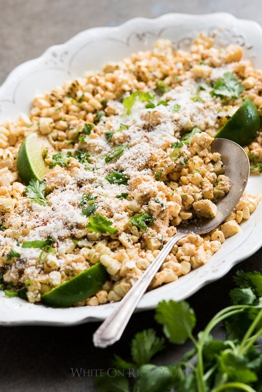Mexican Grilled Street Corn (Elotes) Salad - White On Rice Couple