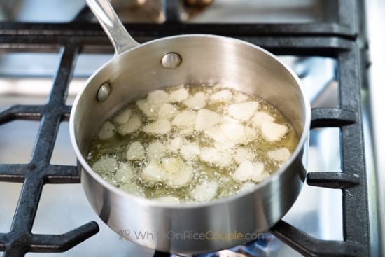 cooking garlic