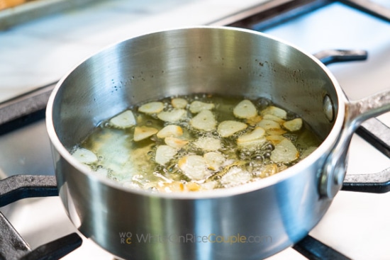 frying garlic for steakhouse seasoning chili crunch