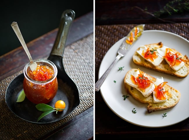 kumquat marmalade recipe on toast with brie