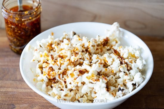 popcorn chili oil crunch in bowl