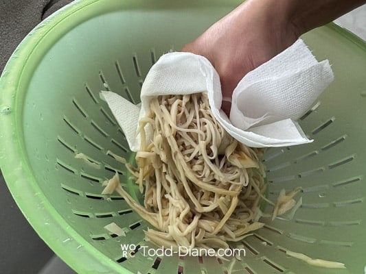 squeezing out water