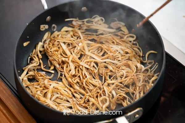 darker noodles from sauce