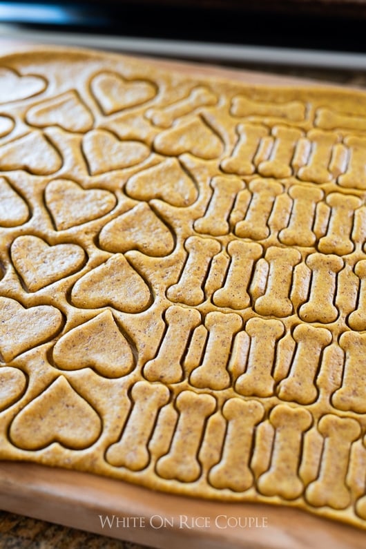 Best peanut butter dog biscuits precut into hearts and bones