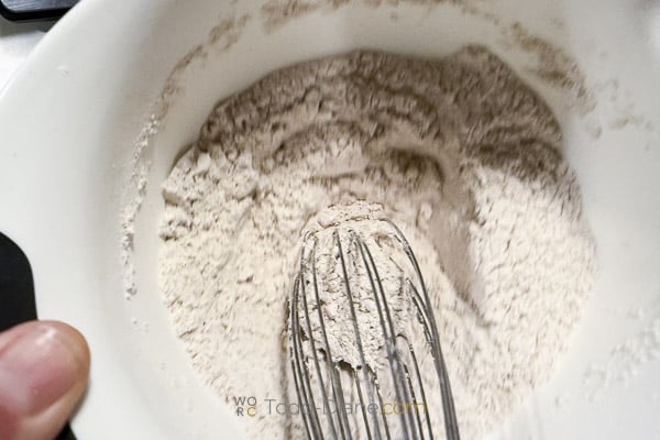 whisking flour mixture