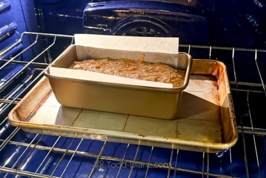 baking persimmon bread in oven