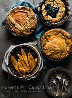 Tutorial on How to make gorgeous harvest pies with leaf pie crust designs | @whiteonrice