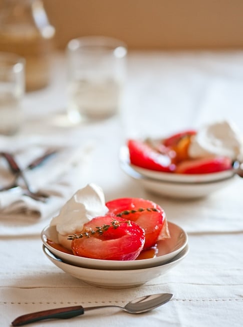 poached pluots recipe or plums 