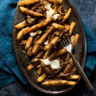 Pulled Pork Poutine inspired from our trip to Fairmont Le Chateau Frontenac | @whiteonrice