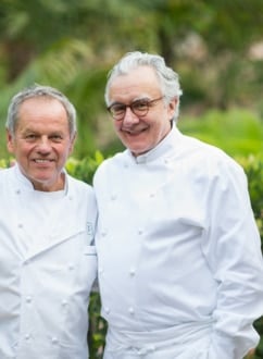 Chef Wolfgang Puck and Chef Alain Ducasse from White On Rice Couple