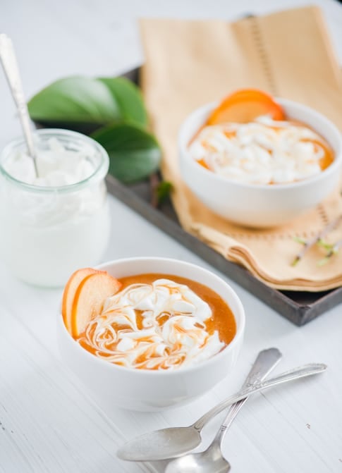 Persimmon Fool Pudding Recipe in bowl 