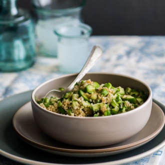 Easy Quinoa Salad Recipe with Cucumber, Mint | @whiteonrice