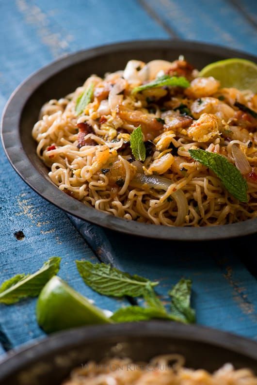 Shrimp And Bacon Ramen Stir Fry