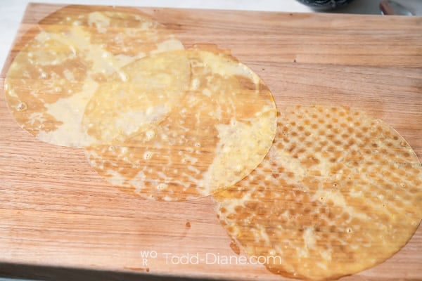 Rice paper laid out on board