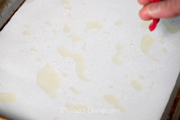 Oiling parchment