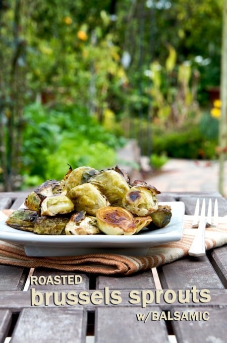 Easy Roasted Brussels Sprouts on a plate