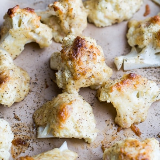 Roasted Cauliflower with Cheese "Frosted Cauliflower" Recipe | @whiteonrice