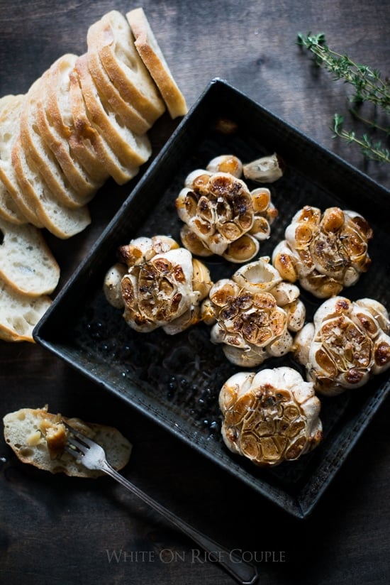 Roasted Garlic on a plate