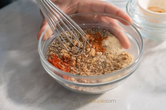 mixing dry spices