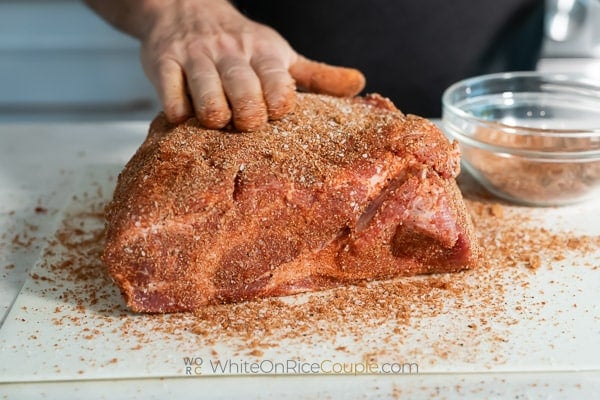 pork coated with dry spices