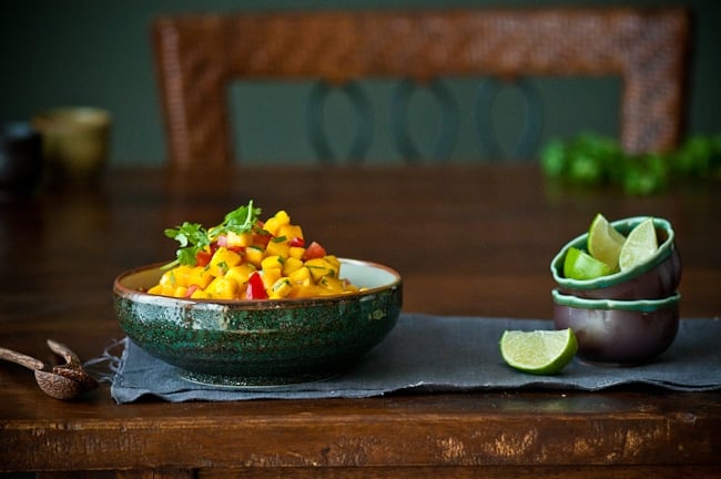 mango salsa in bowl 