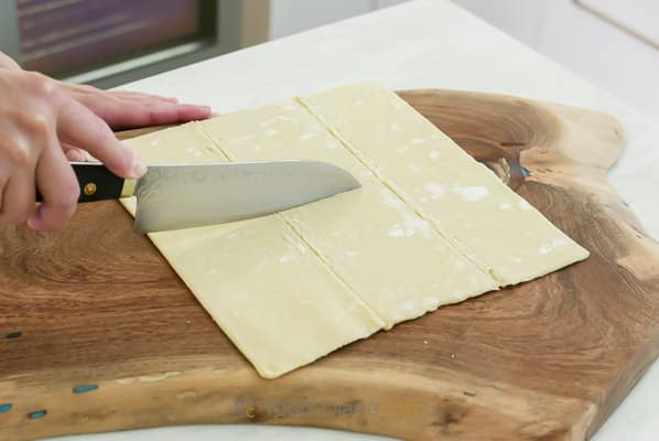 thawing puff pastry dough on board